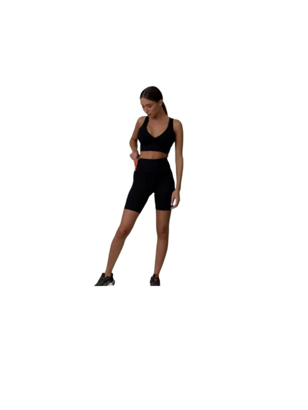 Cajubrasil Women's Size XL High Waist Athletic Bermuda Solid Black Biker Shorts